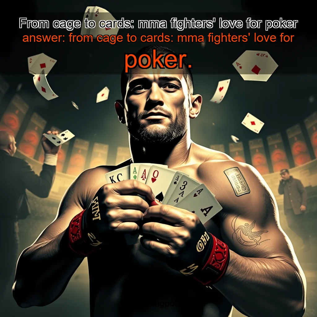 You are currently viewing From cage to cards: mma fighters’ love for poker


 answer: from cage to cards: mma fighters’ love for poker.