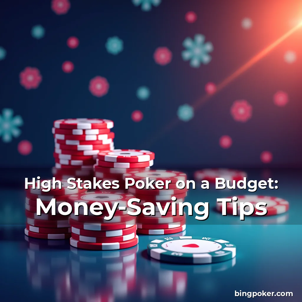 Artistic representation for High Stakes Poker on a Budget: Money-Saving Tips