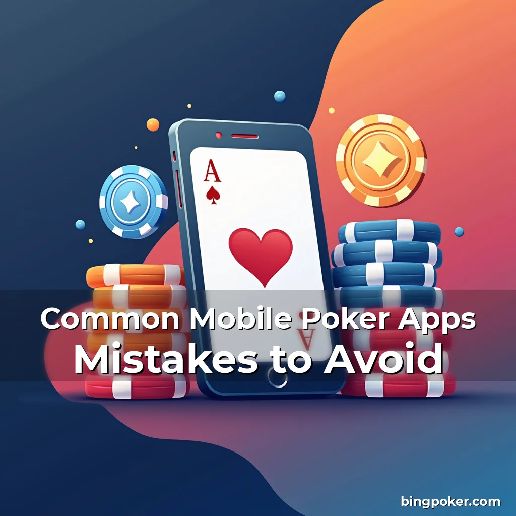 Artistic representation for Common Mobile Poker Apps Mistakes to Avoid